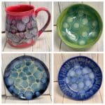 Stoneware Frozen Pond Sample Wasabi Cobalt Rasperry Mist Obsidian